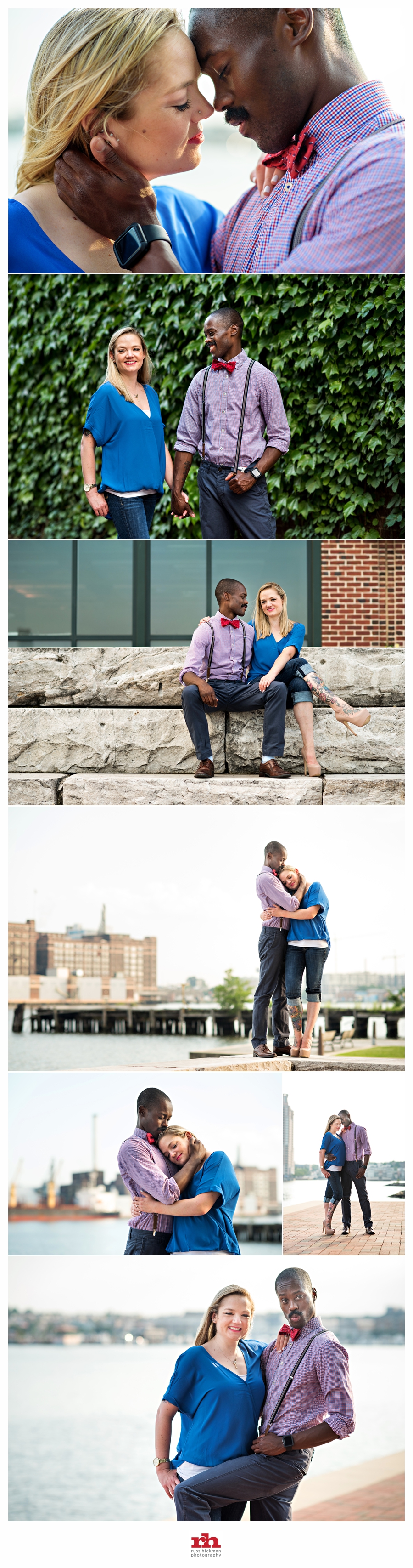 An engaged couple in love during their Baltimore Engagement Session.